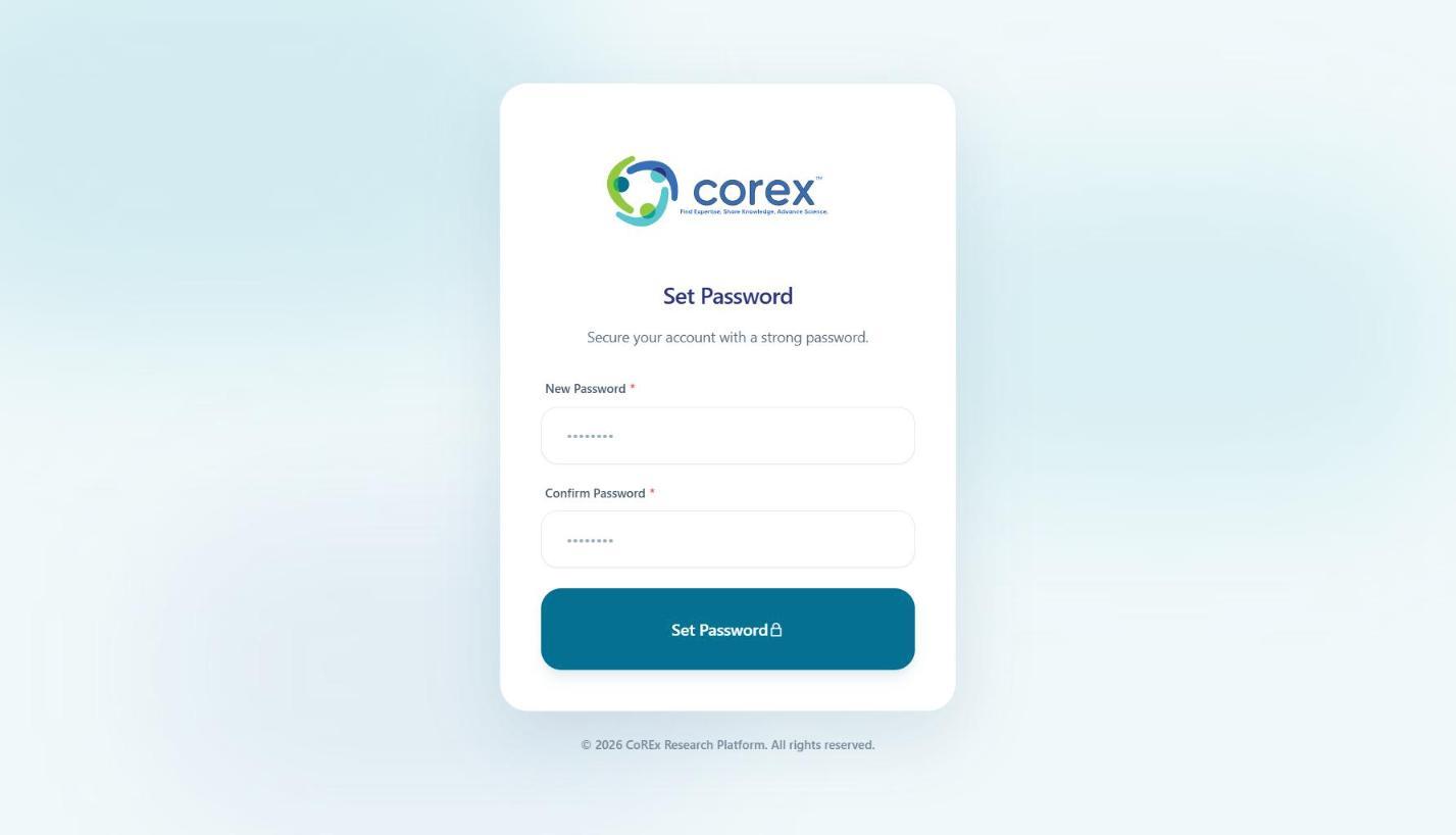 Choose and confirm your password.